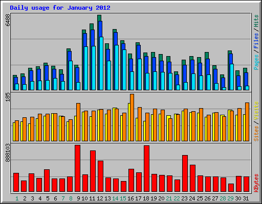 Daily usage for January 2012