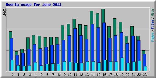 Hourly usage for June 2011