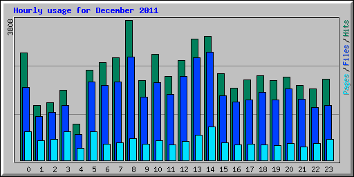 Hourly usage for December 2011